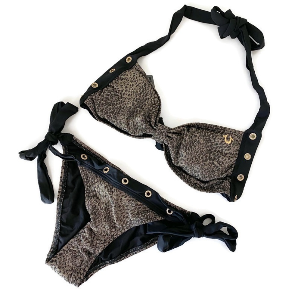 NWT True Religion bandeau halter 2 piece bikini.